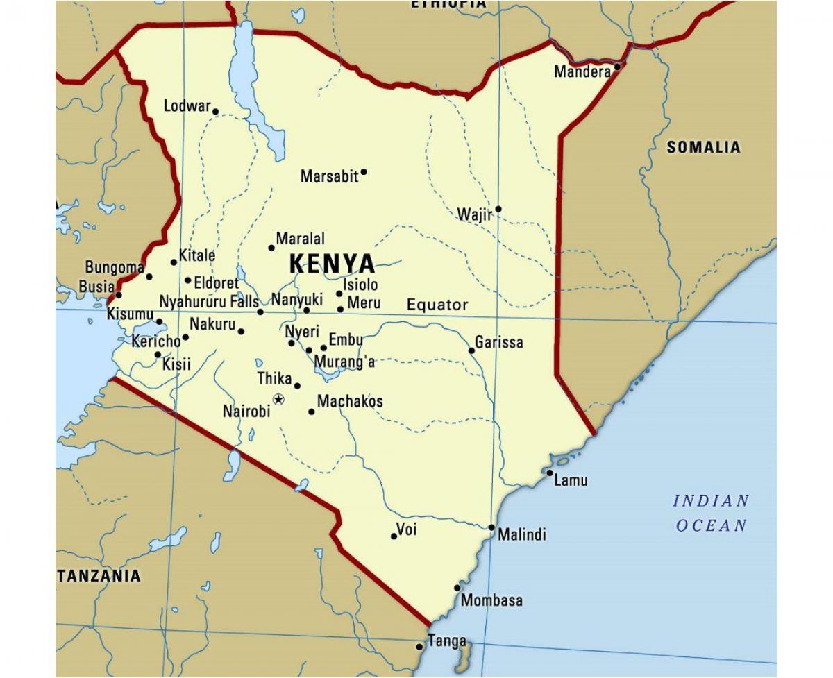 เส้นศูนย์สูตรในเคนยาแผนที่