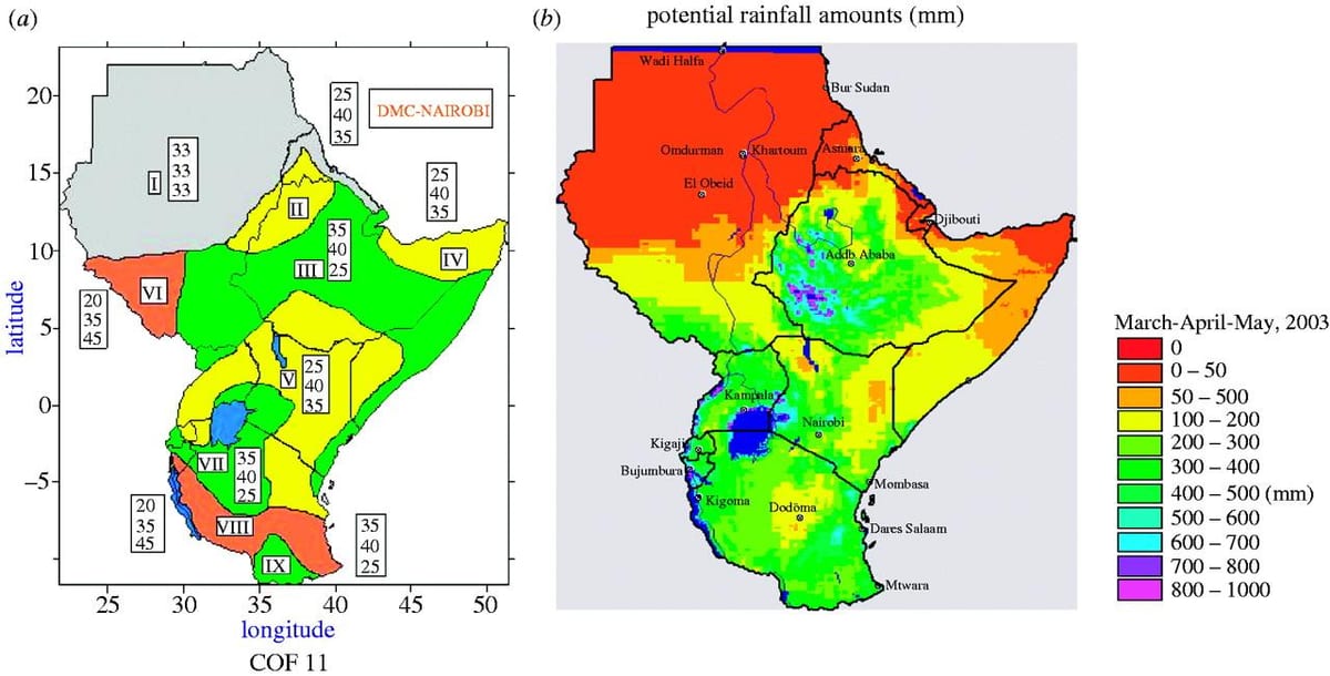 แผนที่ของเคนยาสภาพอากาศ