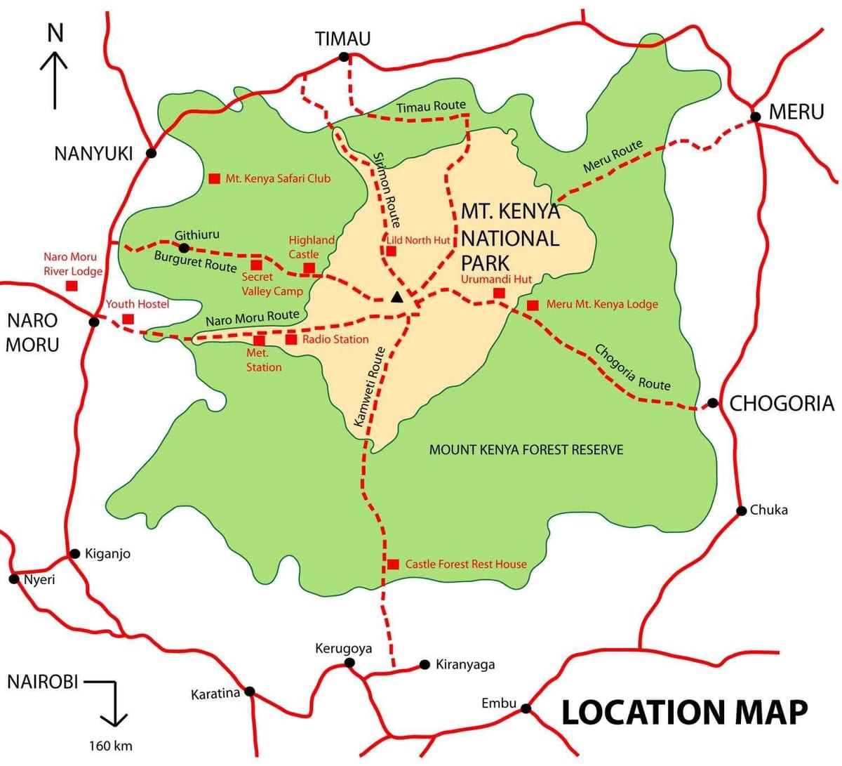 แผนที่ของเมานท์เคนยา name