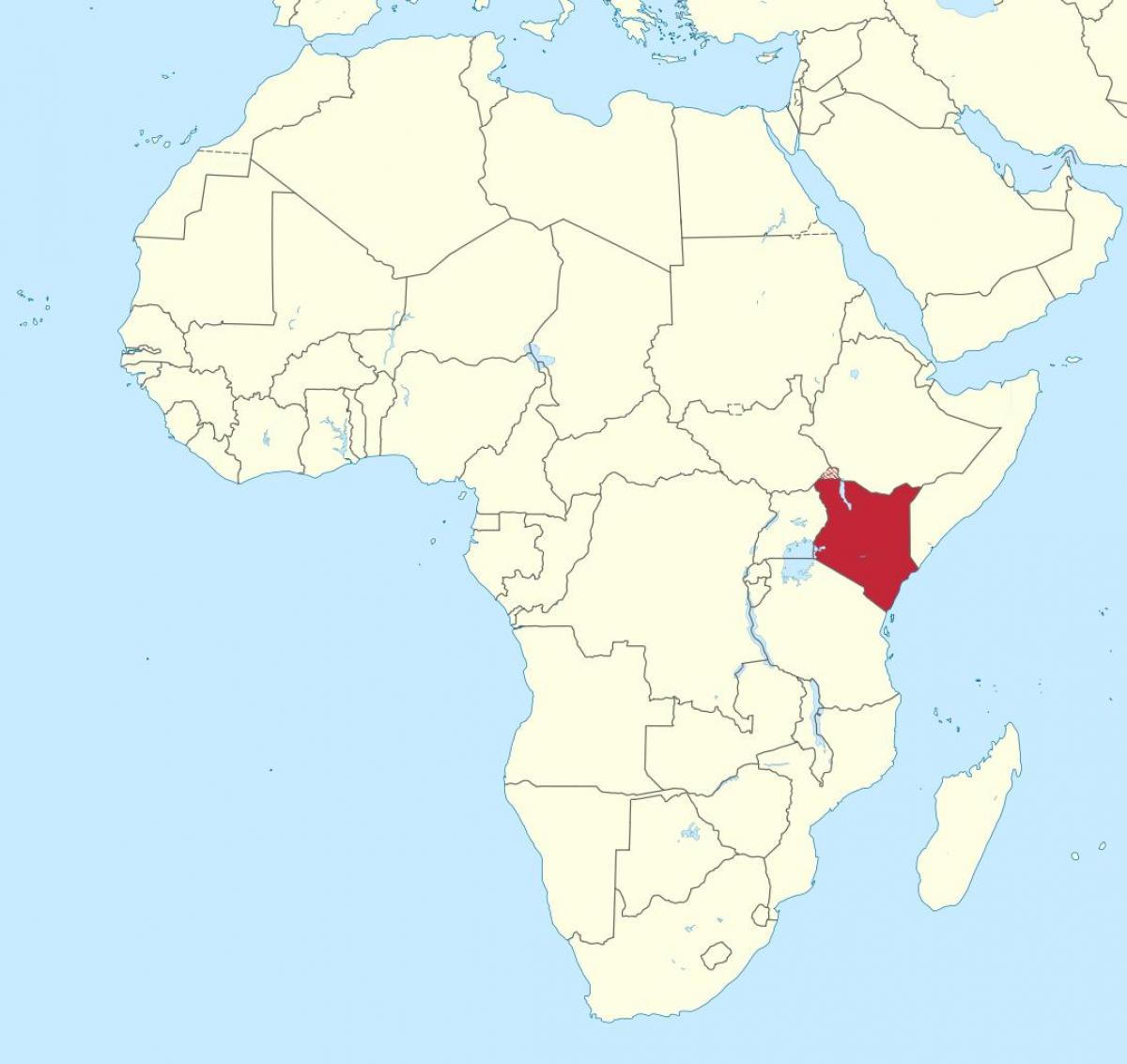 แผนที่ของแอฟริกาแสดงเคนยา name