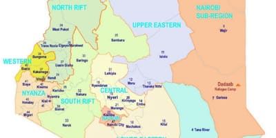 แผนที่ของเคนยาศาสนา