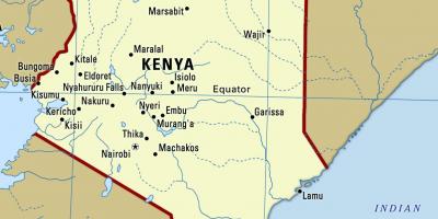 แผนที่ของเคนยากับเมือง